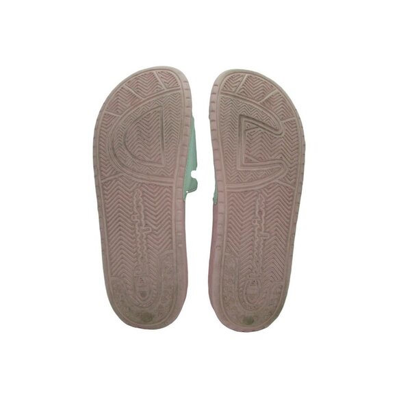 Womens Champion Pink Super Split Script Slide Sandals Size US 9 Flats - Picture 8 of 9